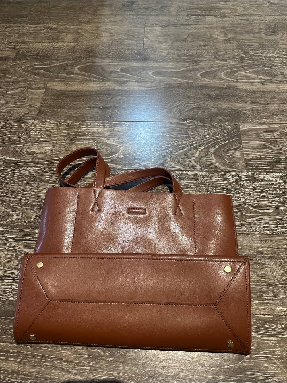 Brown Leather Tote Bag - Classic Everyday Shoulder Bag